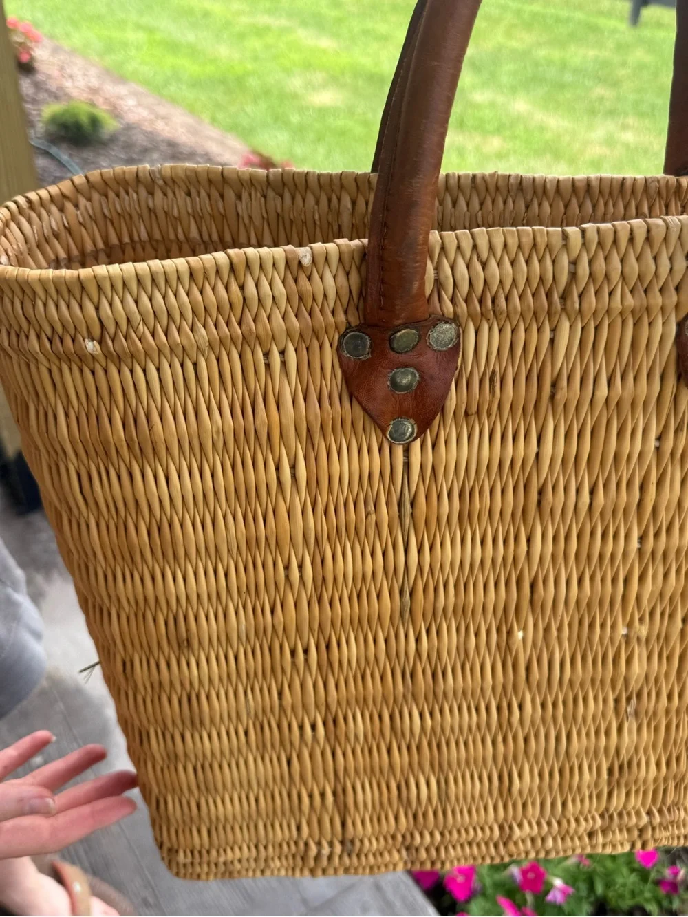 Vintage handwoven straw
